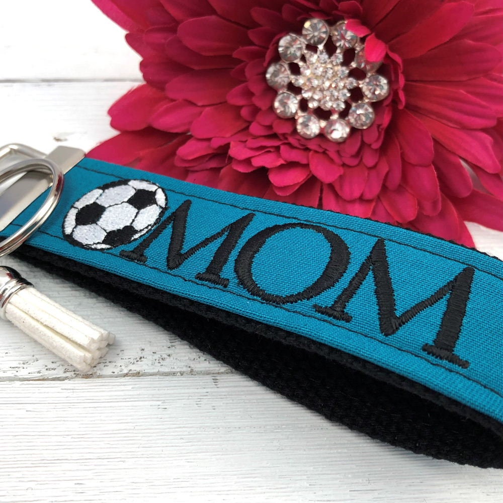 Handmade Soccer Mom Keychain Wristlet, Wrist Keychain for Her, Key fob Wristlet, Wristlet Keychain, Bracelet Keychain, Trending Now