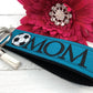 Handmade Soccer Mom Keychain Wristlet, Wrist Keychain for Her, Key fob Wristlet, Wristlet Keychain, Bracelet Keychain, Trending Now