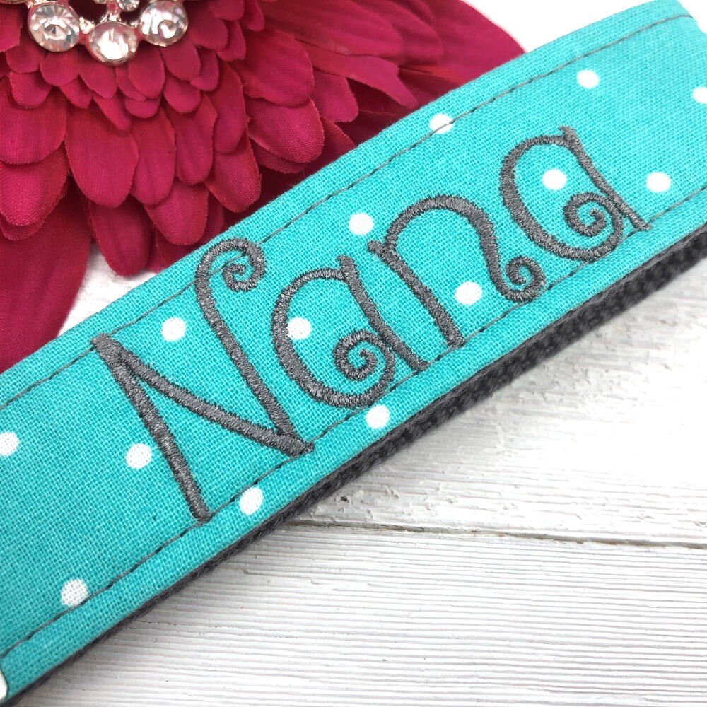 NANA Embroidered Keychain Key Fob Tassel Charm Keyring