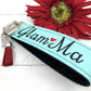Glam Ma Embroidered Keychain Key Fob Tassel Charm