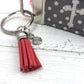GRACE Embroidered Keychain Key Fob Tassel Charm Cross