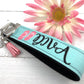 Flip Flop DIVA Embroidered Keychain Key Fob Tassel Charm
