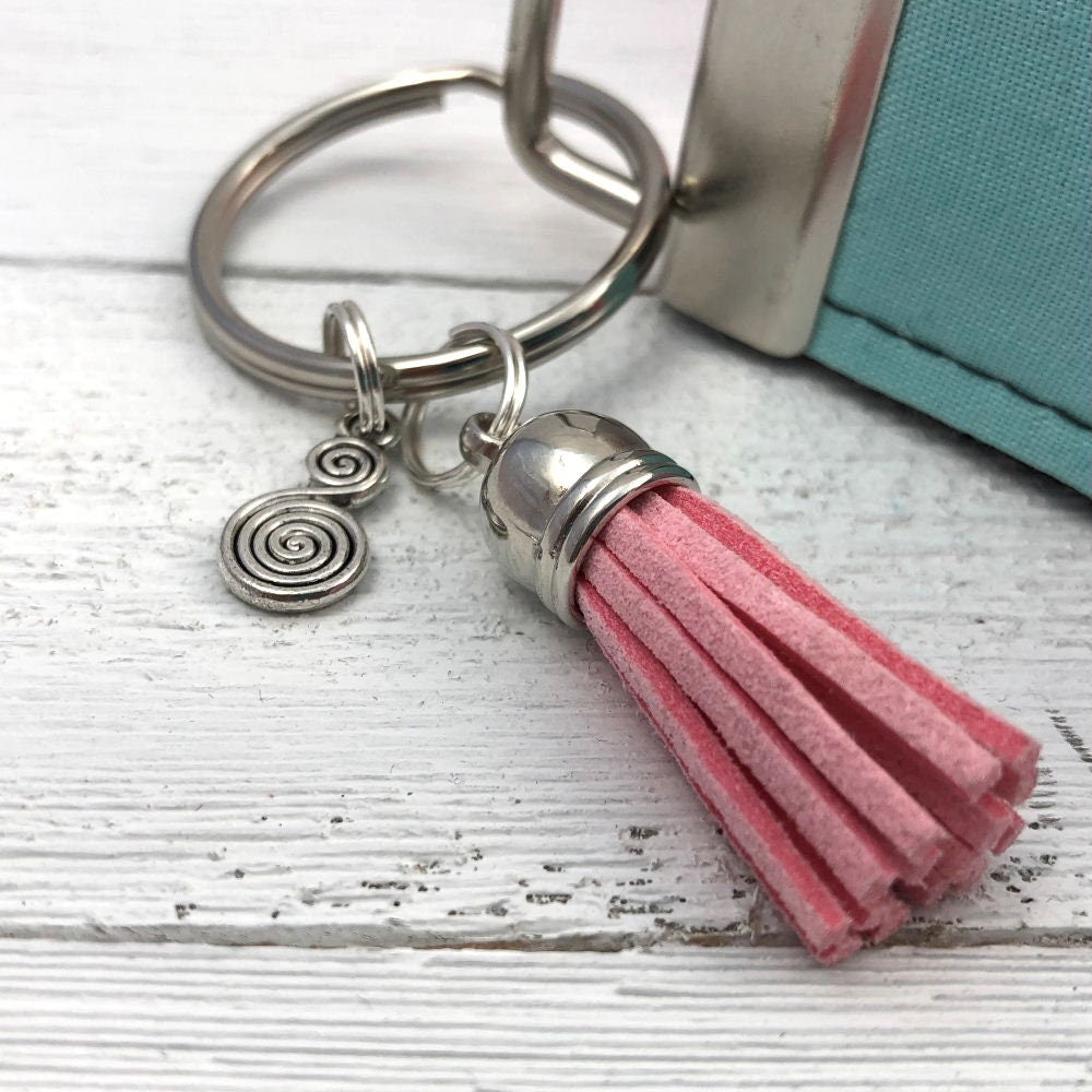 Flip Flop DIVA Embroidered Keychain Key Fob Tassel Charm