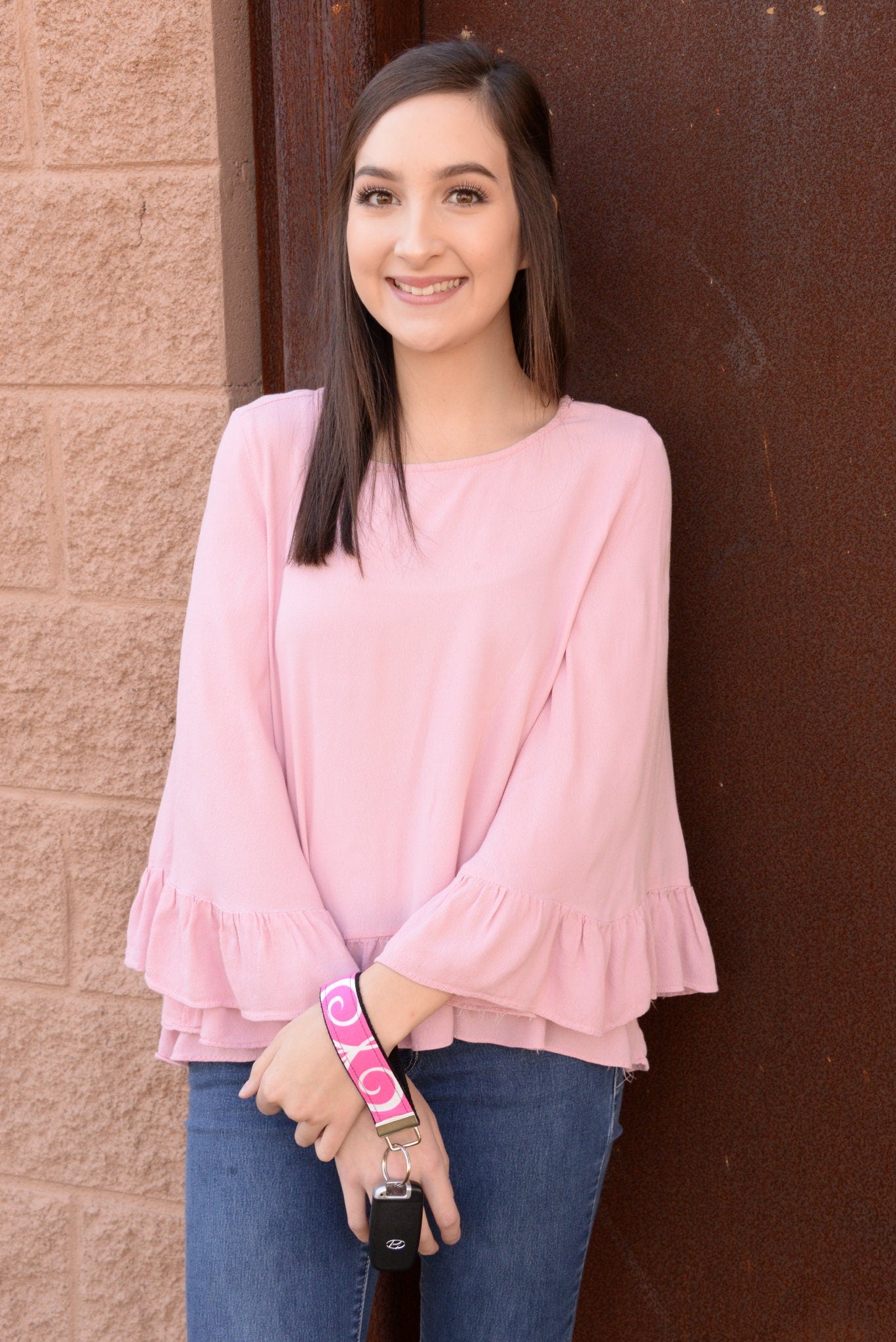 Football Mom Embroidered Keychain Key Fob