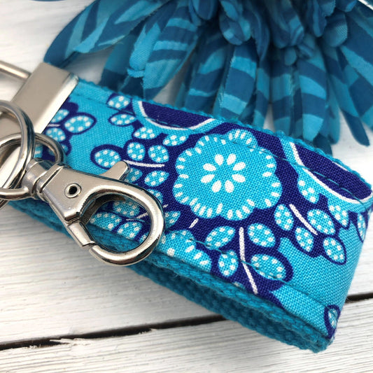 Mini Keychain FOB | Keychain for Women | Purse Mini Keychain | Aqua Keychain | Backpack Keychain | Gift for her