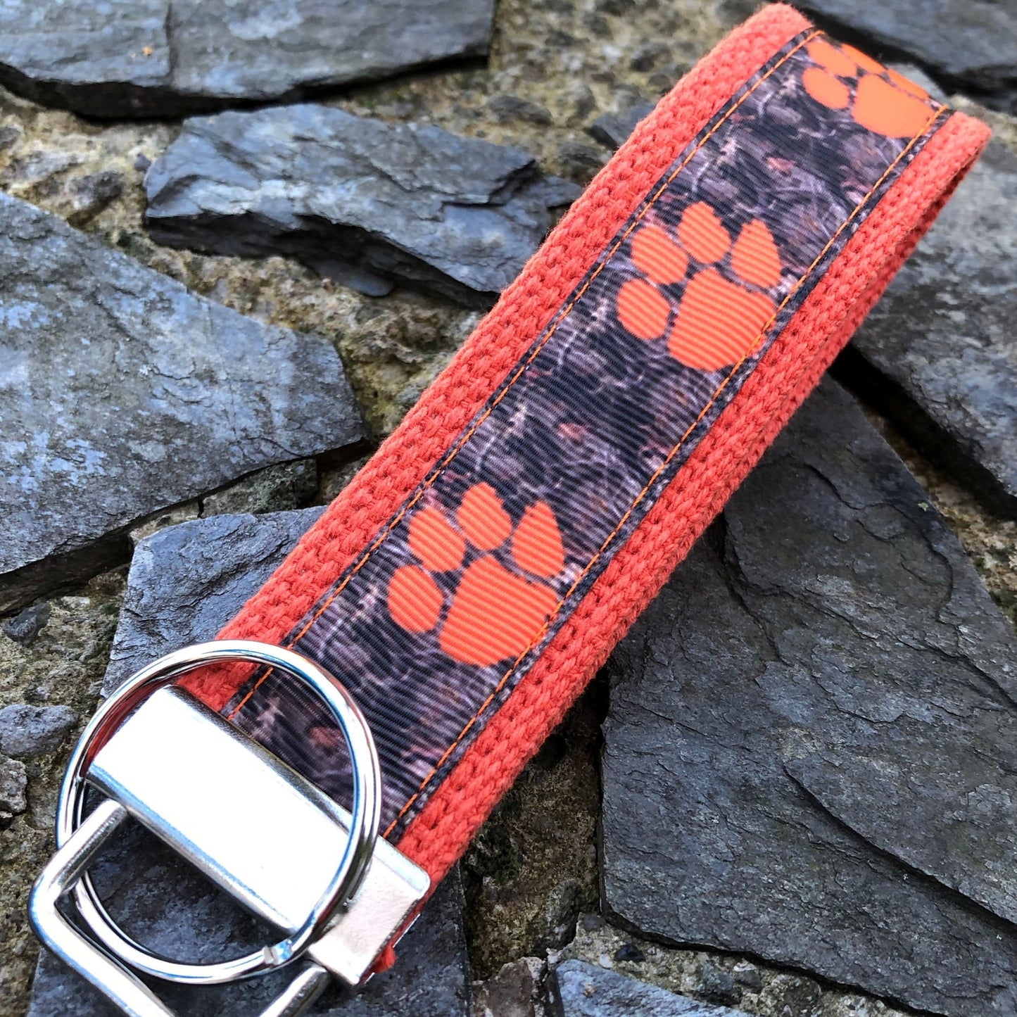 Clemson Keychain Wristlet Keychain Key Fob, Approved Crafter License Holder