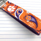 Clemson Keychain Wristlet Keychain Key Fob, Approved Crafter License Holder