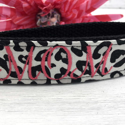 Embroidered Keychain | Mom Gift | Mom Birthday Gift | Mom Keychain | Mom Key chain | Embroidered key fob | Embroidered key chain | Leopard