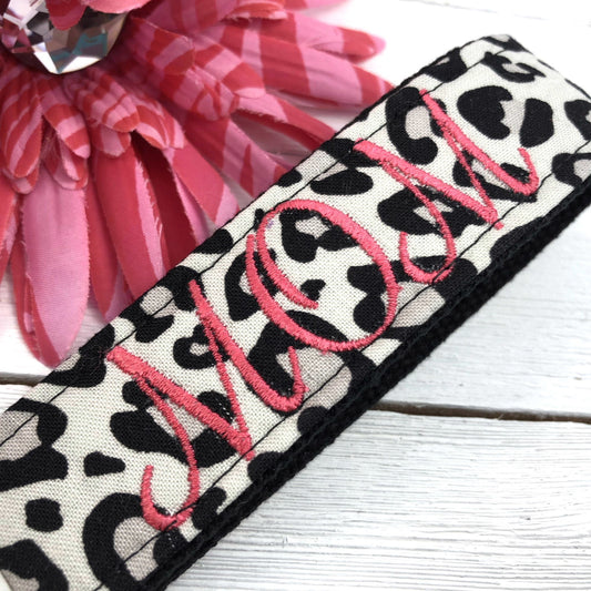 Embroidered Keychain | Mom Gift | Mom Birthday Gift | Mom Keychain | Mom Key chain | Embroidered key fob | Embroidered key chain | Leopard