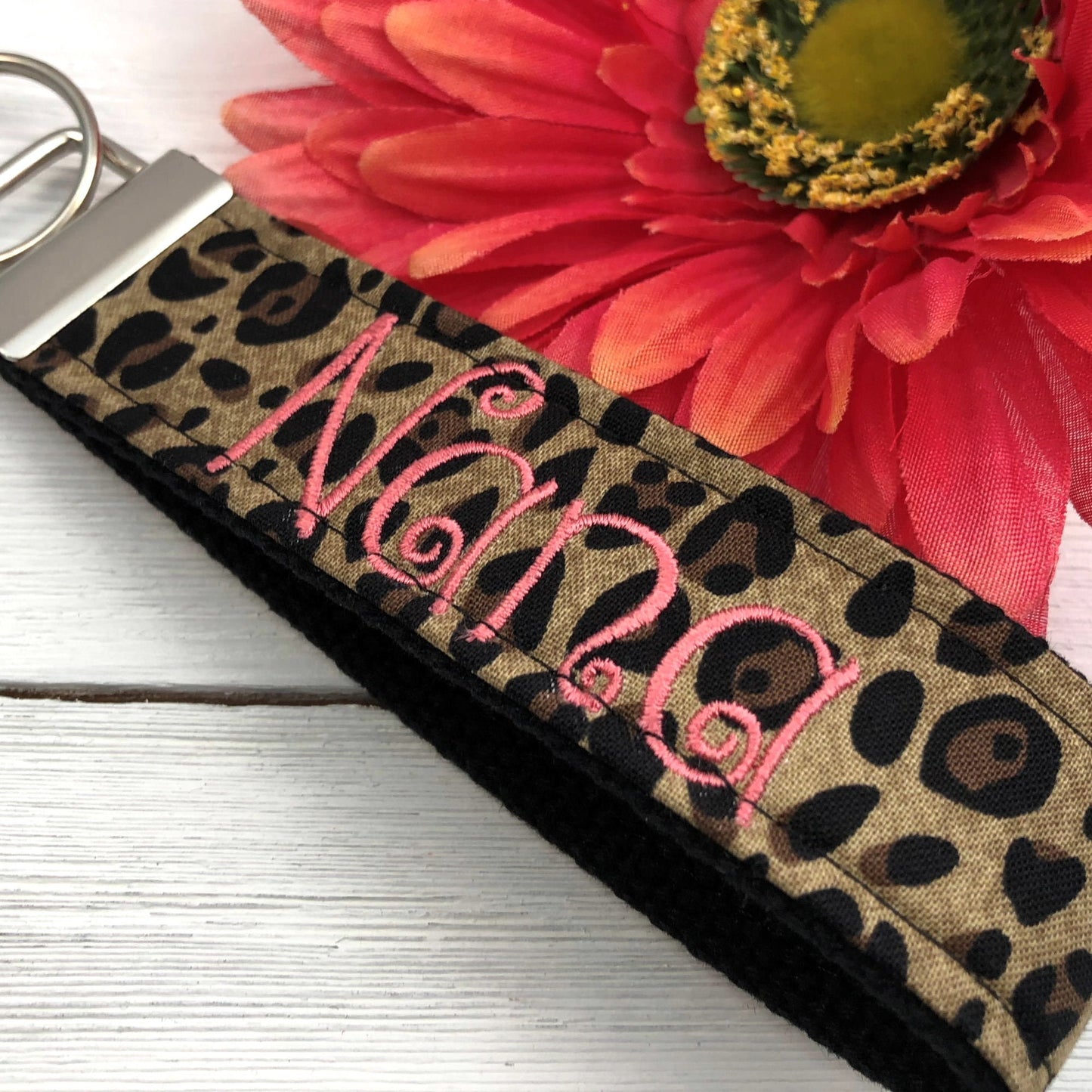 Nana Keychain | Nana Gift | Nana Birthday Gift | Embroidered Keychain | Nana Key chain | Embroidered key fob | Leopard keychain