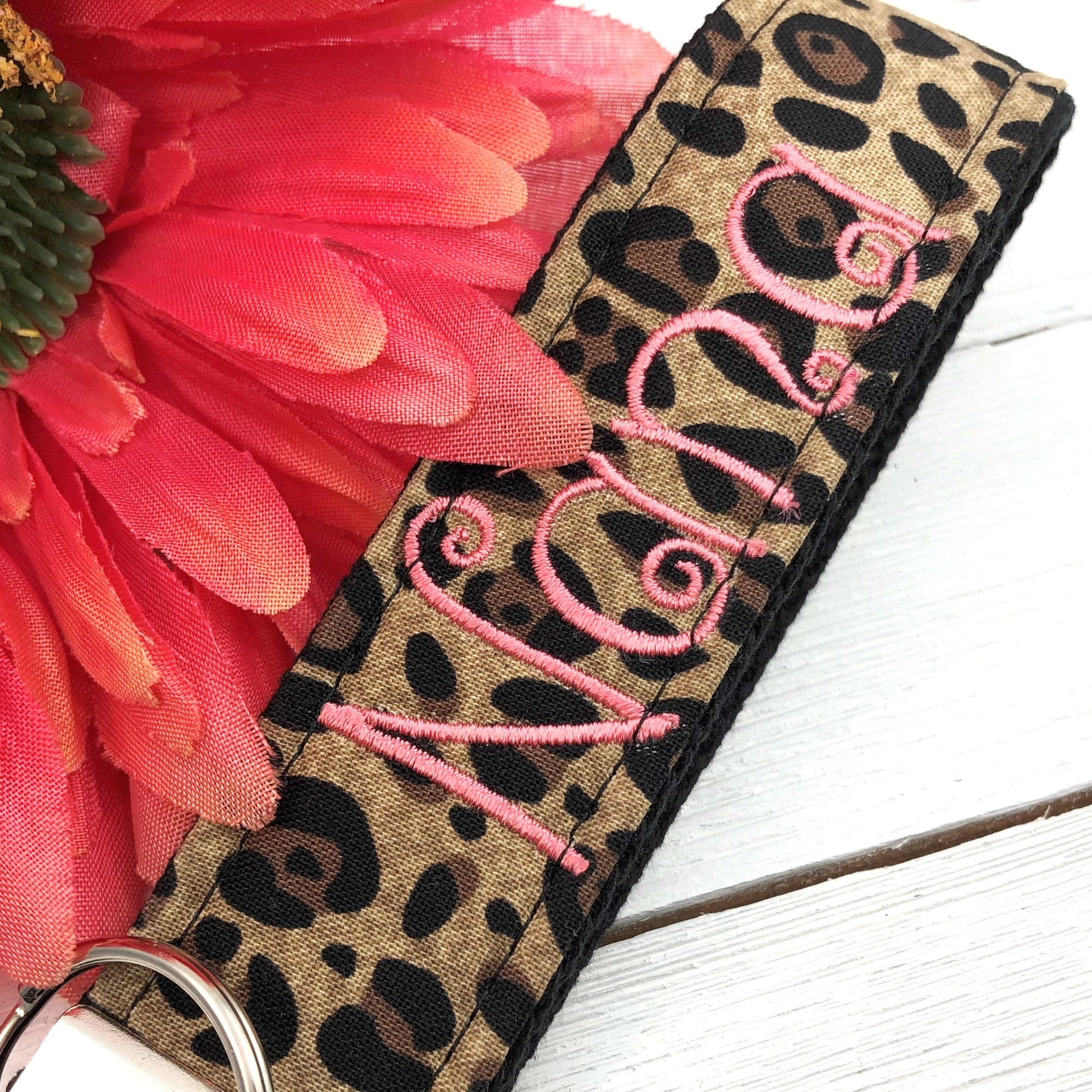 Nana Keychain | Nana Gift | Nana Birthday Gift | Embroidered Keychain | Nana Key chain | Embroidered key fob | Leopard keychain