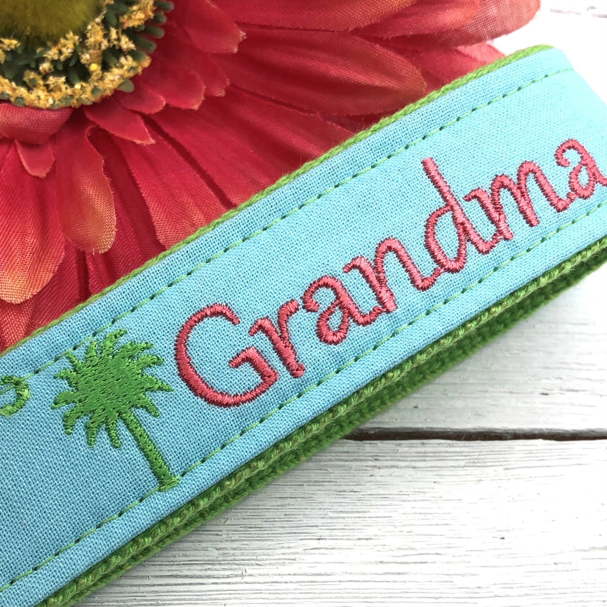 Grandma Keychain, Grandma Gift, Grandma Birthday Gift, Embroidered Keychain, Grandma Key chain, Embroidered key fob, wristlet keychain