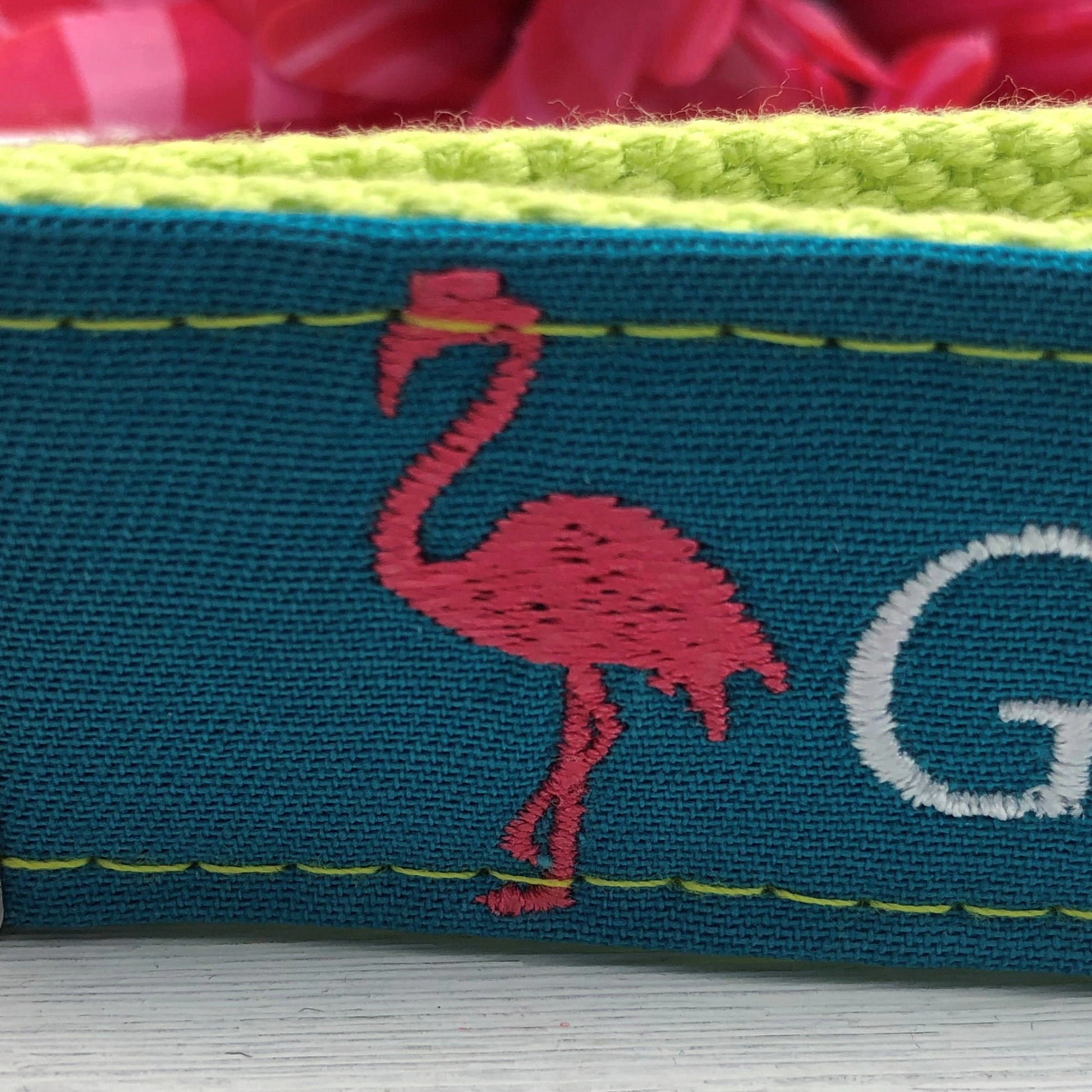 Grandma Keychain, Grandma Gift, Grandma Birthday Gift, Embroidered Keychain, Grandma Key chain, Embroidered key fob, flamingo key chain