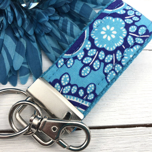 Mini Keychain FOB | Keychain for Women | Purse Mini Keychain | Aqua Keychain | Backpack Keychain | Gift for her