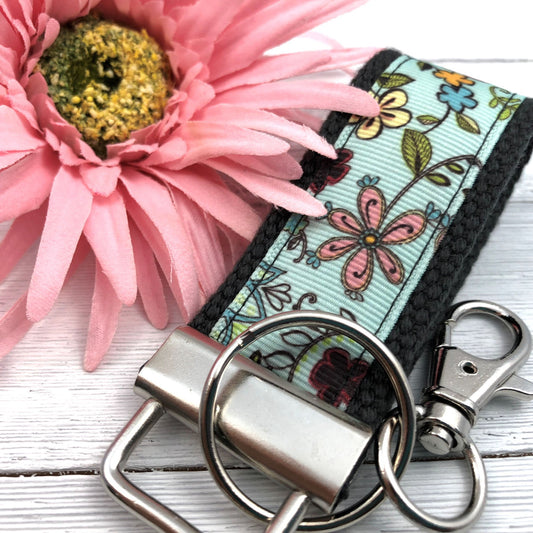Mini Keychain FOB | Keychain for Women | Purse Mini Keychain | Aqua Keychain | Backpack Keychain | Gift for her