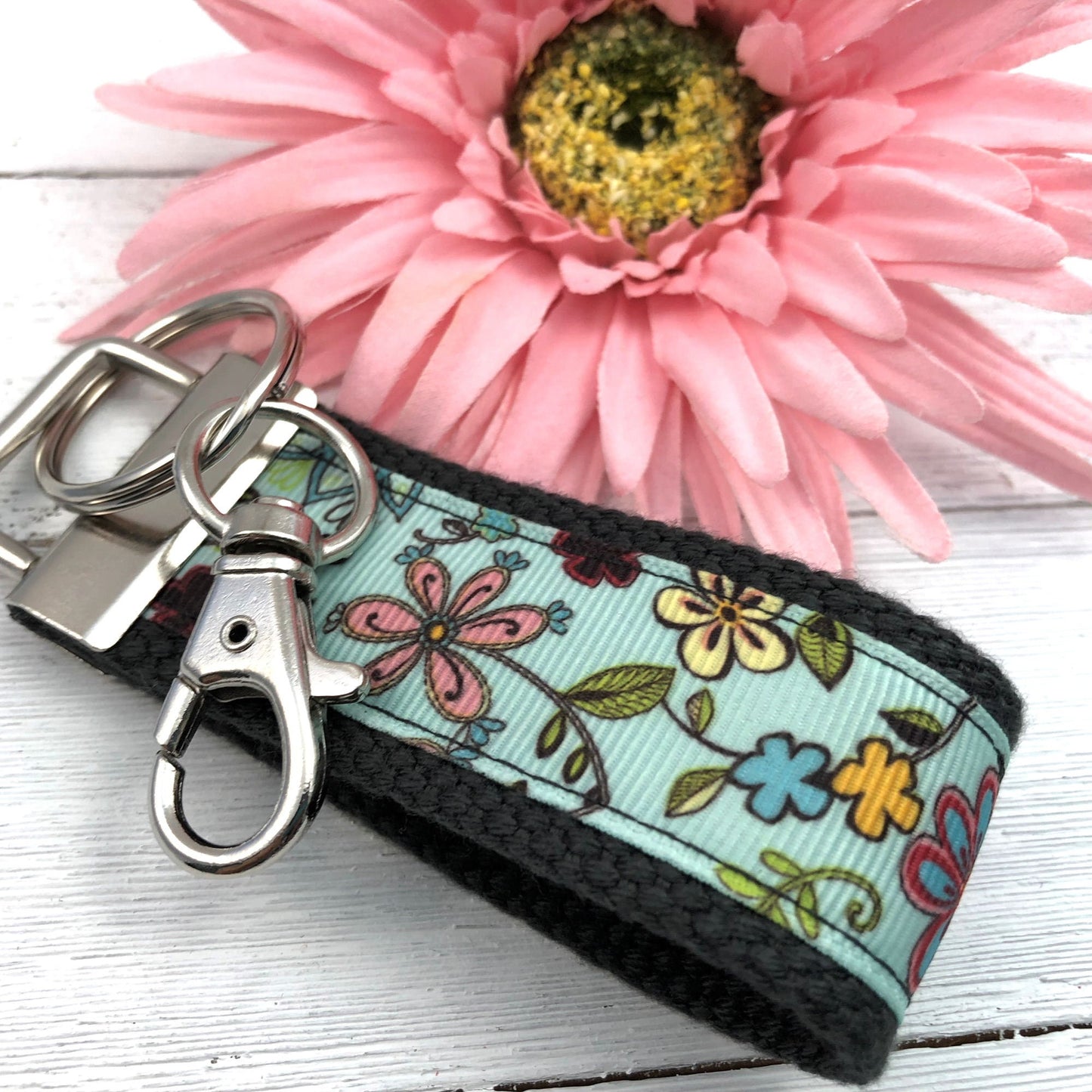 Mini Keychain FOB | Keychain for Women | Purse Mini Keychain | Aqua Keychain | Backpack Keychain | Gift for her