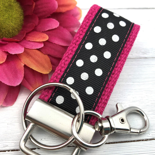 Mini Keychain FOB | Mini Key Fob | Keychain for Women | Purse Mini Keychain | Backpack Keychain | Gift for her | Polka Dot Key fob
