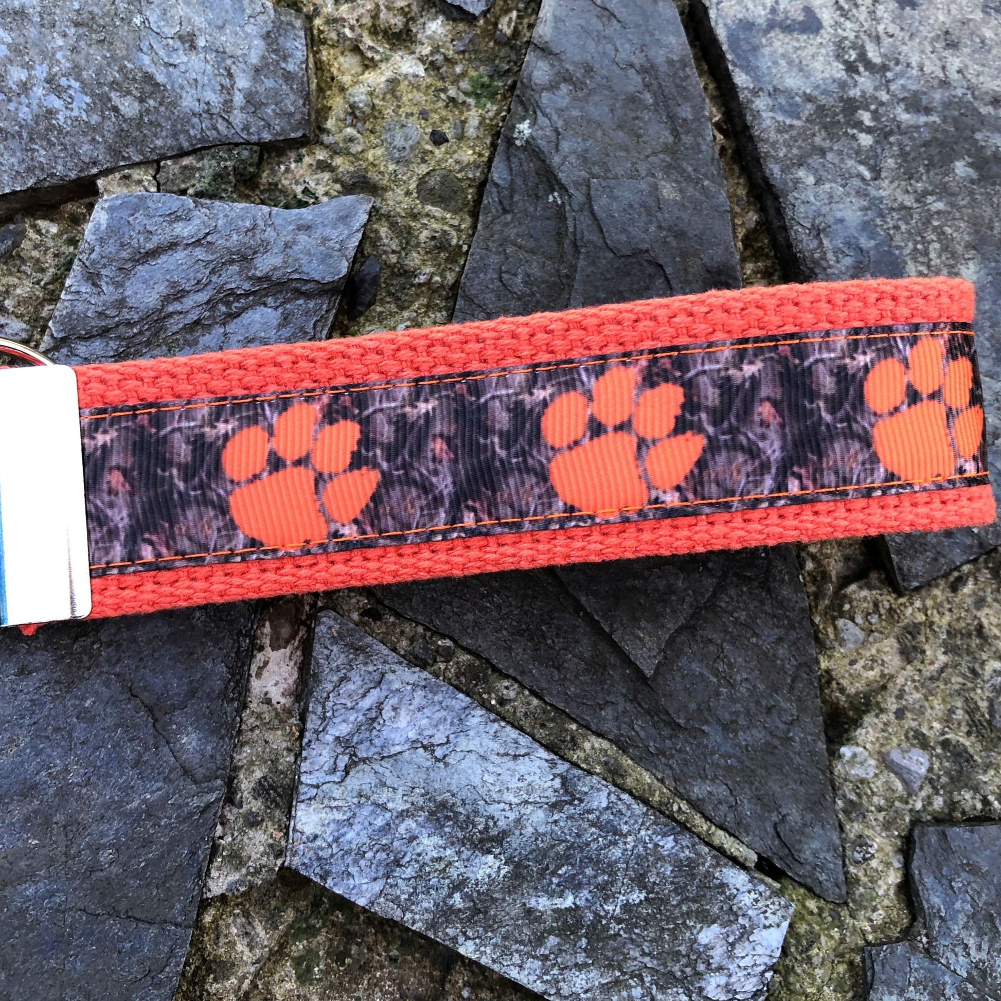 Clemson Keychain Wristlet Keychain Key Fob, Approved Crafter License Holder