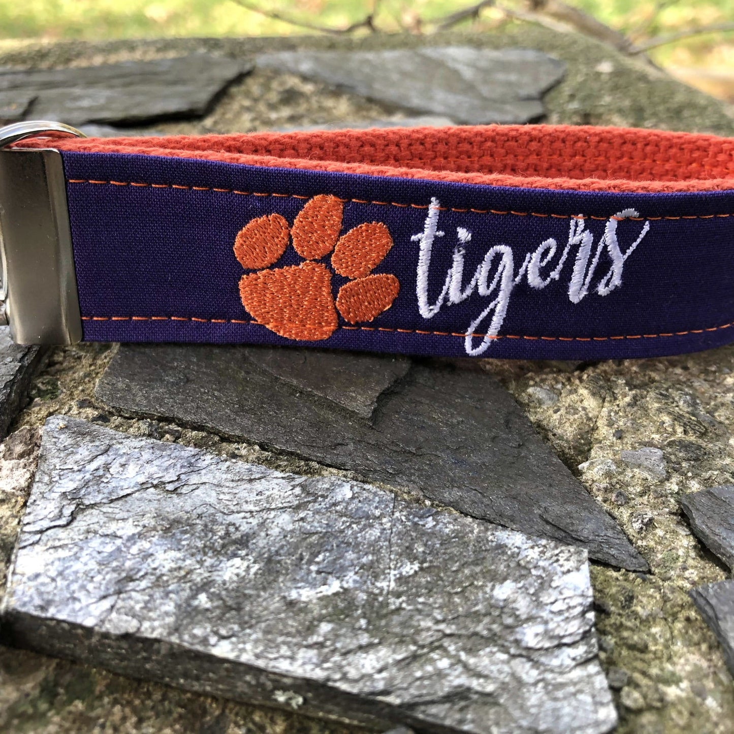 Clemson Wristlet Keychain, Approved Crafter License Holder, Wrist Keychain for Her, Key fob Wristlet, Keychain Wristlet, Clemson Tigers