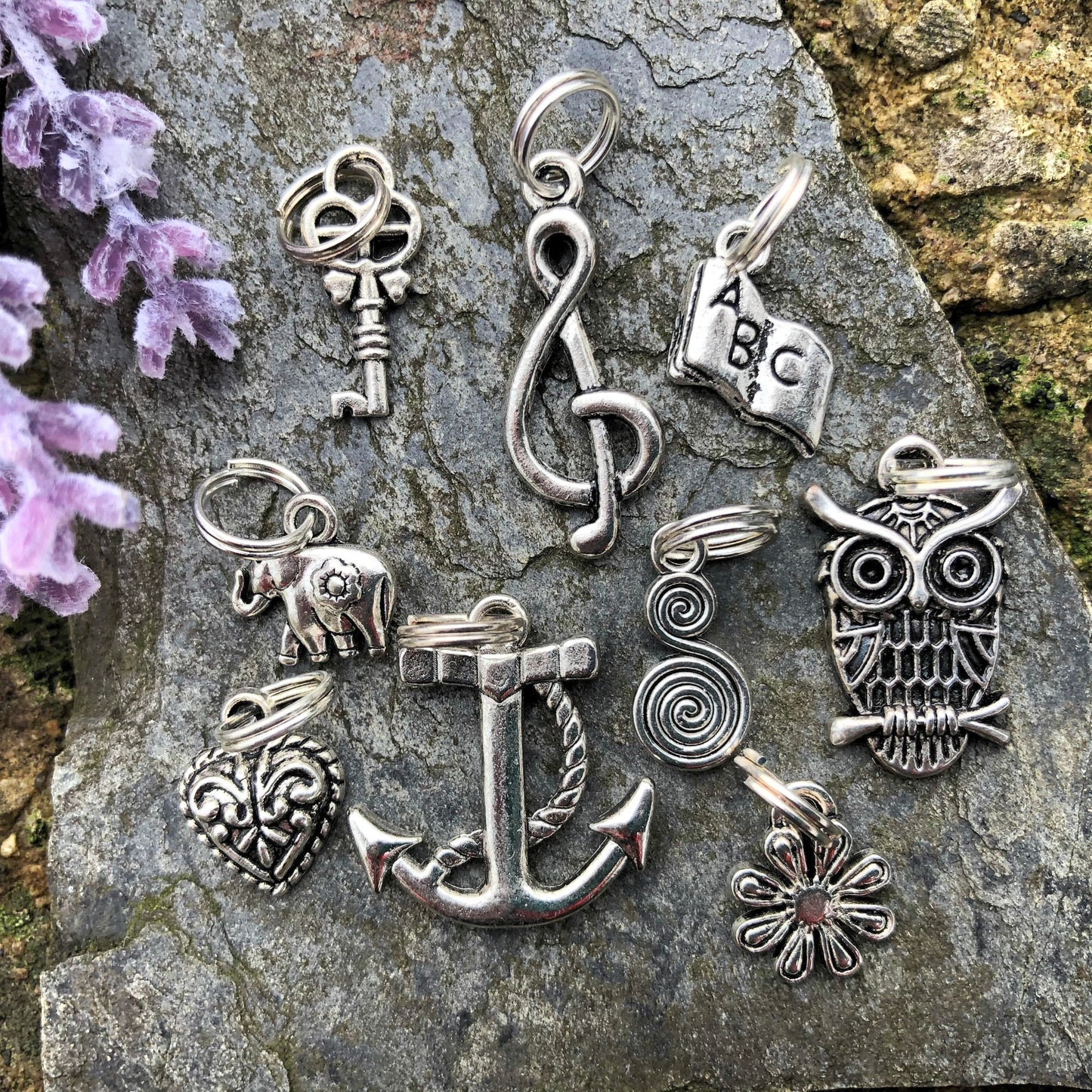 Cute Charms for Lanyard, Keychain and Badge Reel, Trending Now, Heart Charm, Flower Charm, Elephant Charm, Popular Right Now