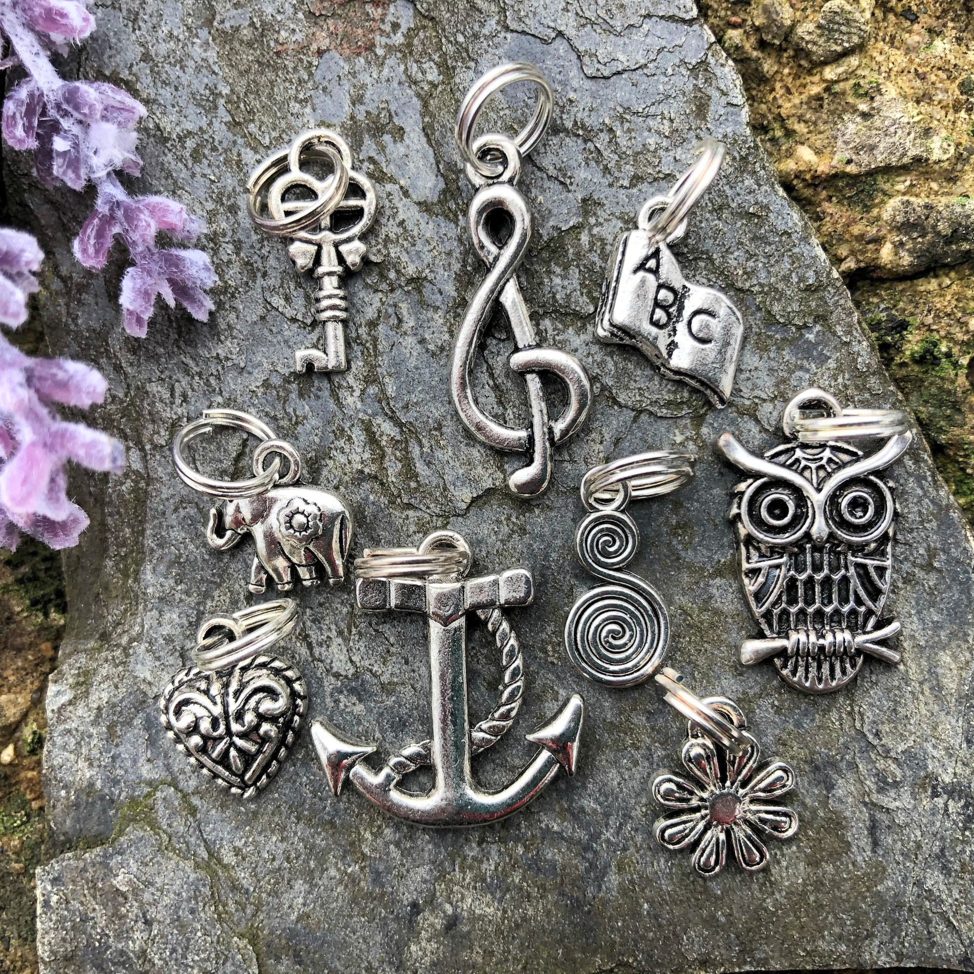 Cute Charms for Lanyard, Keychain and Badge Reel, Trending Now, Heart Charm, Flower Charm, Elephant Charm, Popular Right Now