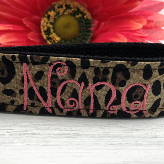 Nana Keychain | Nana Gift | Nana Birthday Gift | Embroidered Keychain | Nana Key chain | Embroidered key fob | Leopard keychain