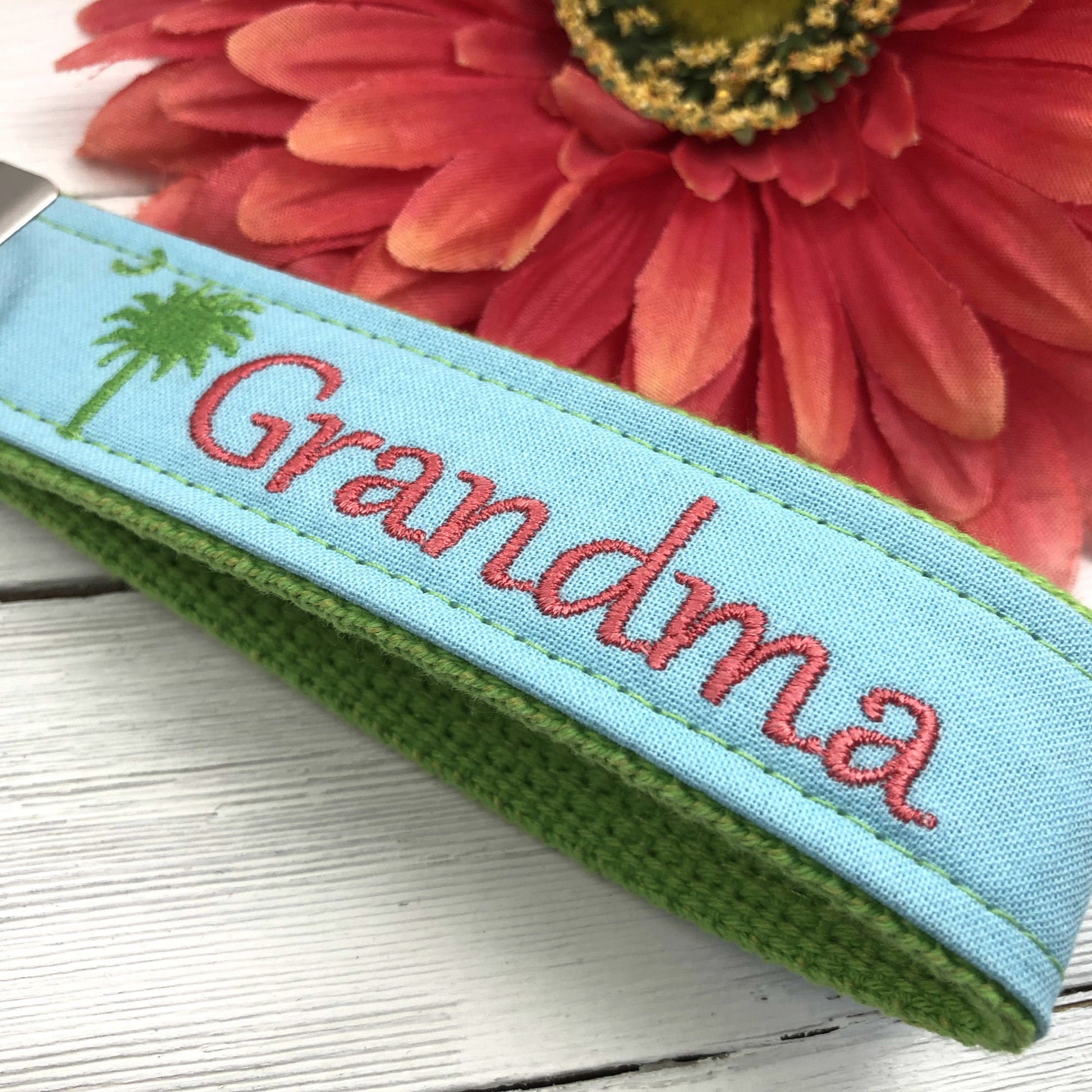Grandma Keychain, Grandma Gift, Grandma Birthday Gift, Embroidered Keychain, Grandma Key chain, Embroidered key fob, wristlet keychain
