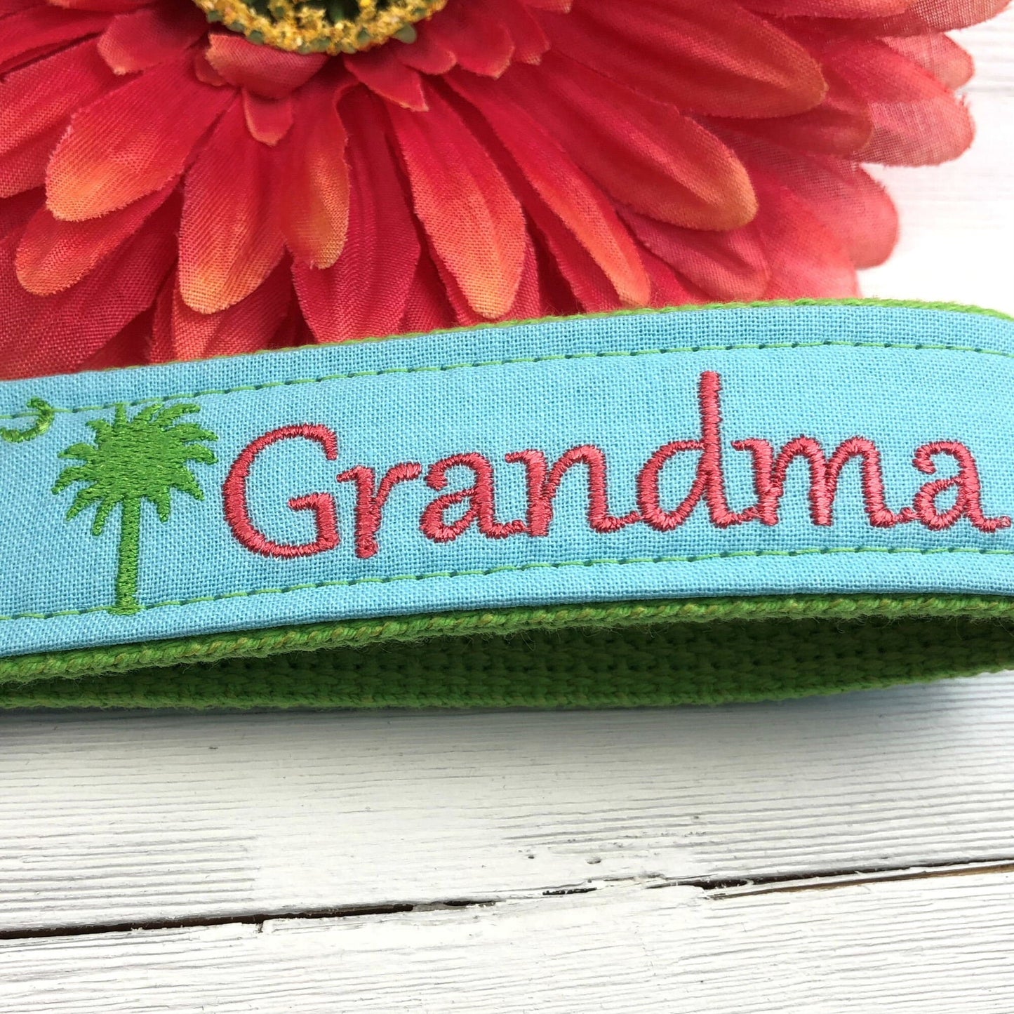Grandma Keychain, Grandma Gift, Grandma Birthday Gift, Embroidered Keychain, Grandma Key chain, Embroidered key fob, wristlet keychain