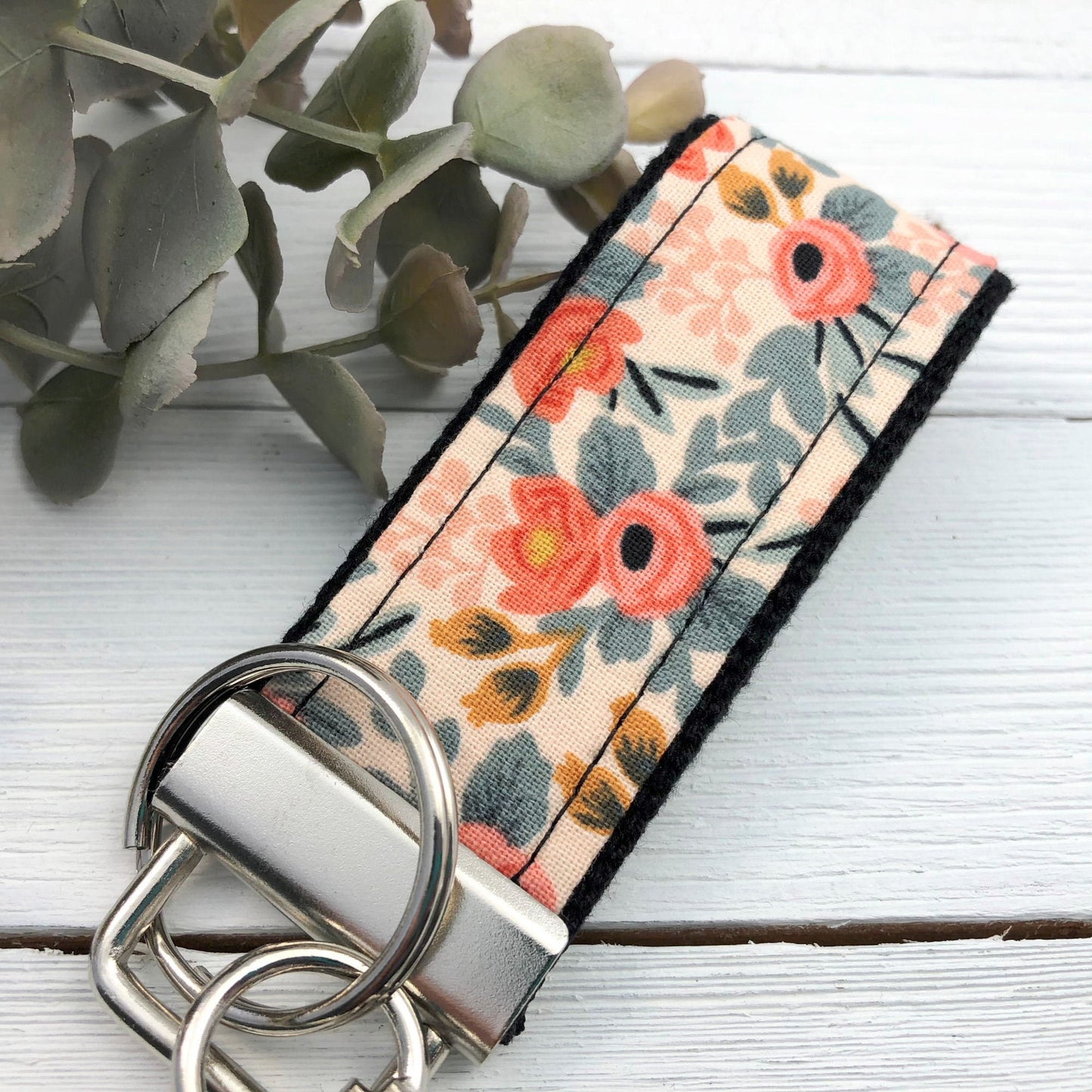 Rifle Paper Co. Keychain, Mini Keychain FOB, Keychain for Women, Purse Mini Keychain, Floral Keychain, Backpack Keychain, Gift for her