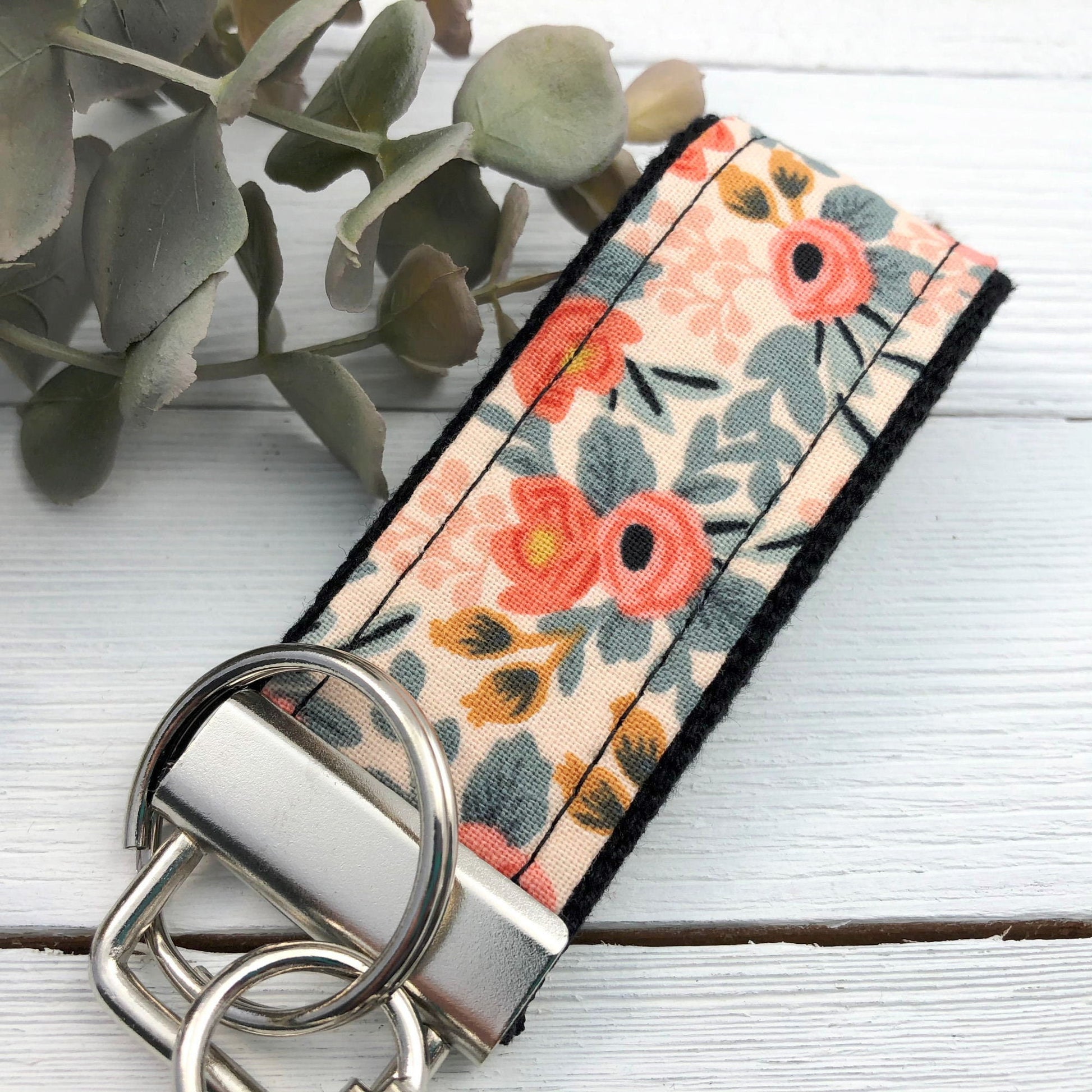 Rifle Paper Co. Keychain, Mini Keychain FOB, Keychain for Women, Purse Mini Keychain, Floral Keychain, Backpack Keychain, Gift for her