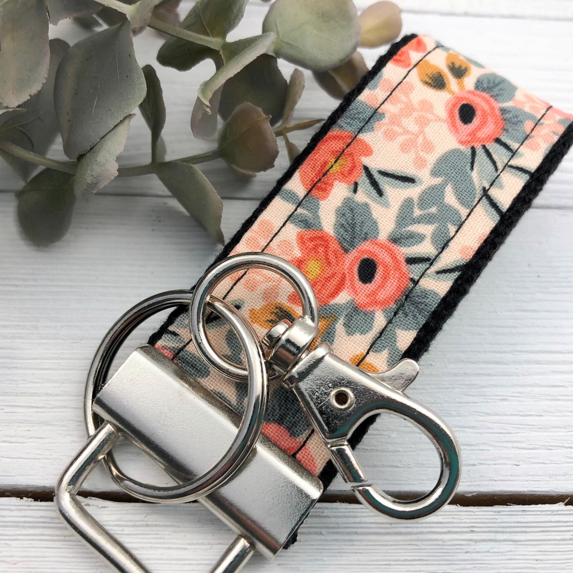 Rifle Paper Co. Keychain, Mini Keychain FOB, Keychain for Women, Purse Mini Keychain, Floral Keychain, Backpack Keychain, Gift for her