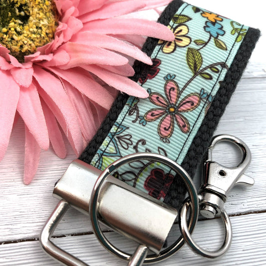 Mini Keychain FOB | Keychain for Women | Purse Mini Keychain | Aqua Keychain | Backpack Keychain | Gift for her