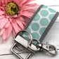 Mini Keychain FOB | Keychain for Women | Purse Mini Keychain | Aqua Keychain | Backpack Keychain | Gift for her | Polka Dot Key fob