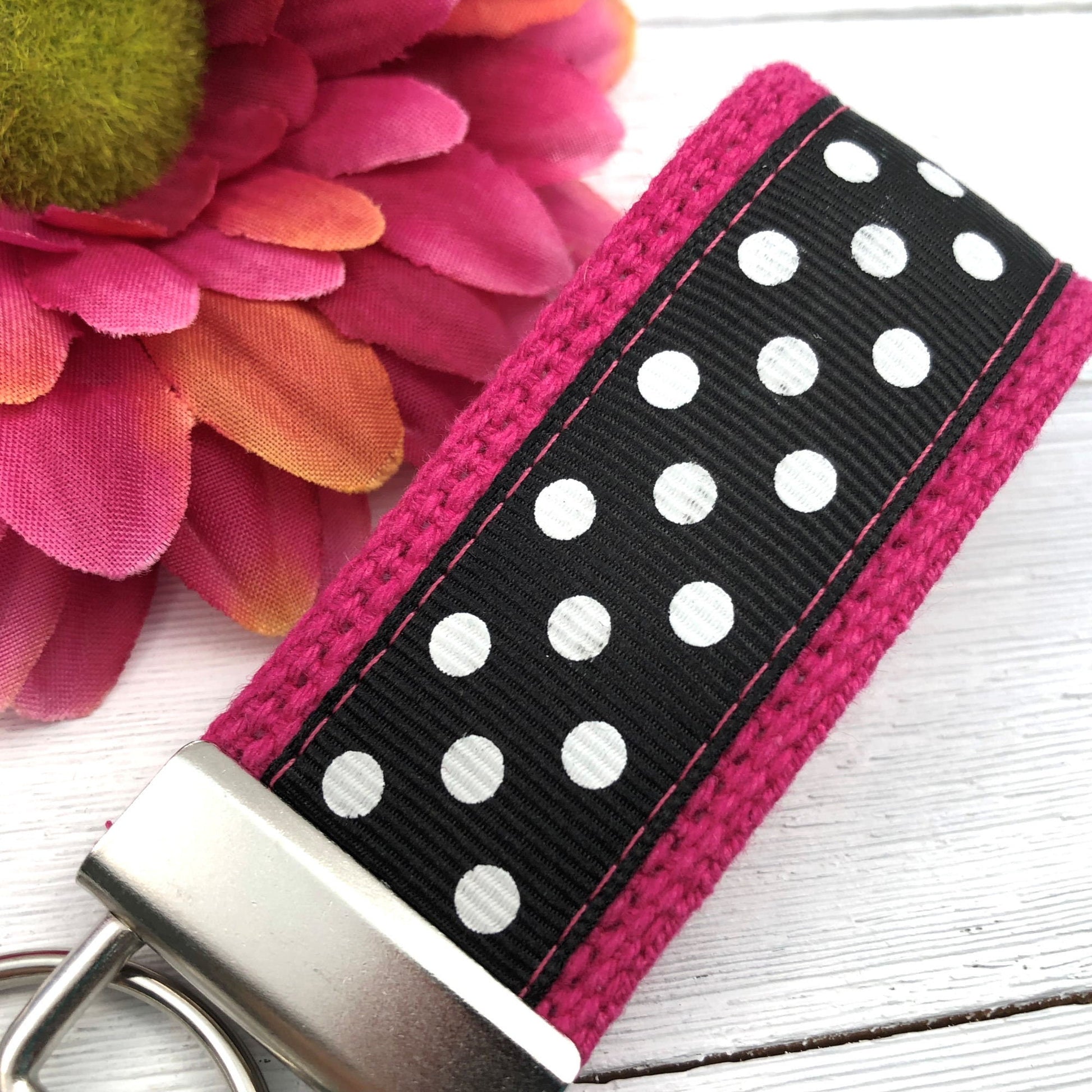 Mini Keychain FOB | Mini Key Fob | Keychain for Women | Purse Mini Keychain | Backpack Keychain | Gift for her | Polka Dot Key fob
