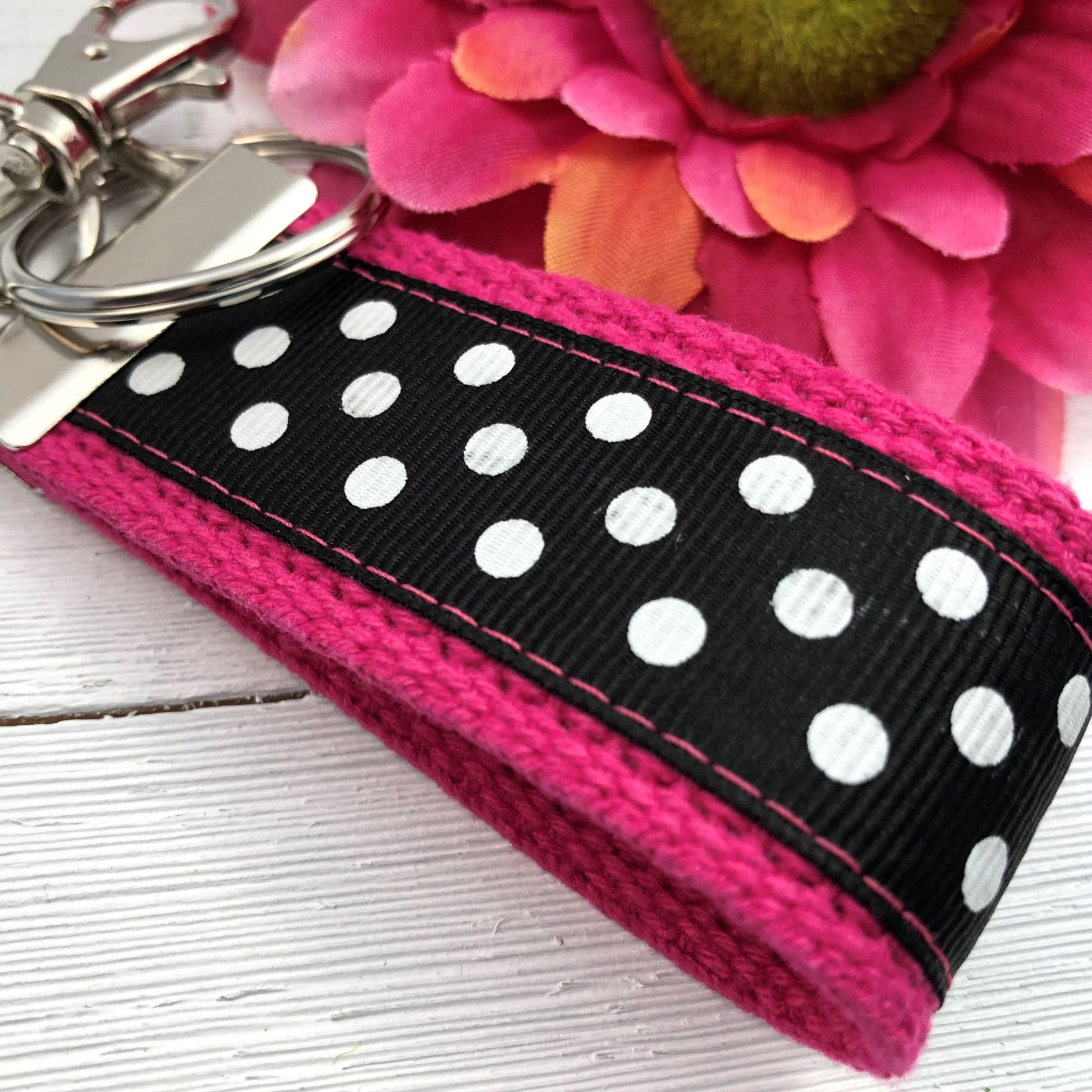 Mini Keychain FOB | Mini Key Fob | Keychain for Women | Purse Mini Keychain | Backpack Keychain | Gift for her | Polka Dot Key fob