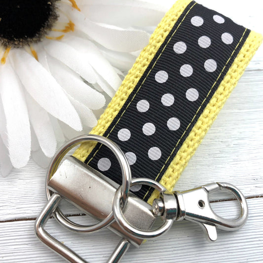 Mini Keychain FOB | Mini Key Fob | Keychain for Women | Purse Mini Keychain | Backpack Keychain | Gift for her | Polka Dot Key fob