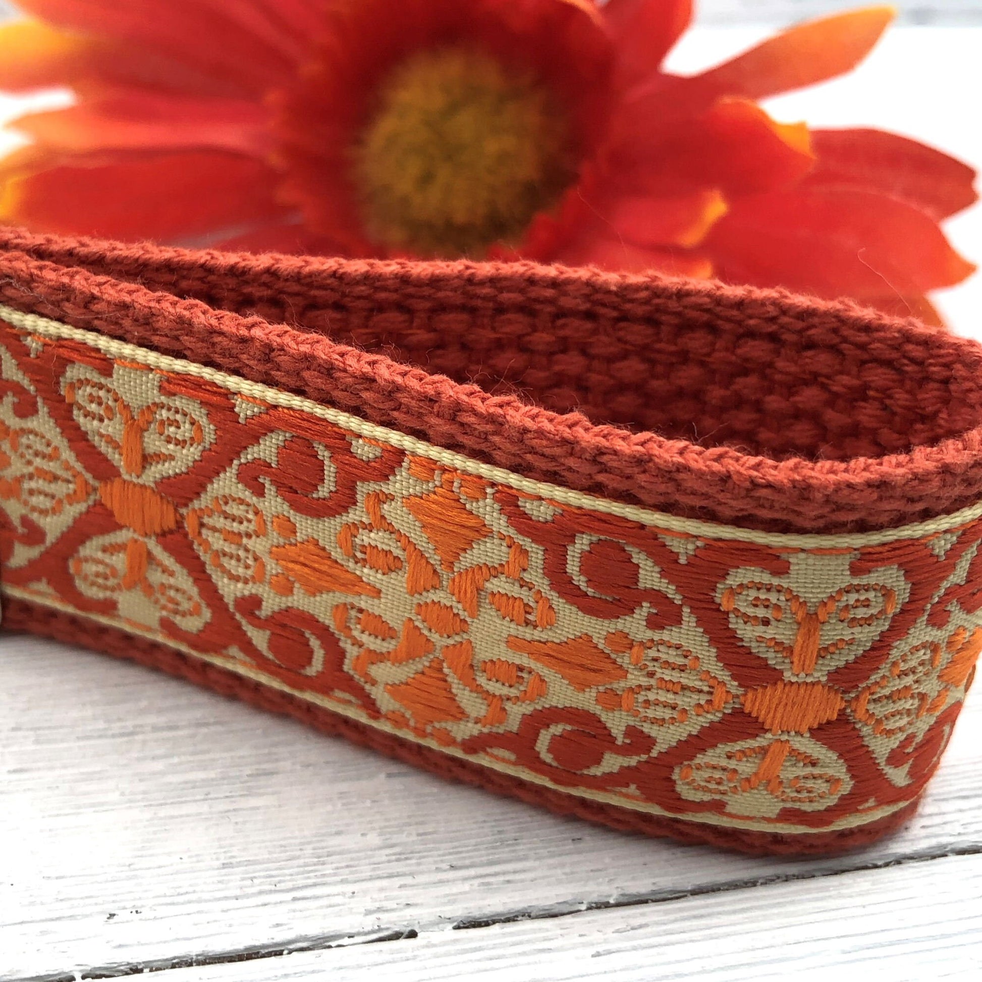 Mini Keychain FOB | Mini Key Fob | Keychain for Women | Purse Mini Keychain | Backpack Keychain | Gift for her | Floral Keychain | Orange