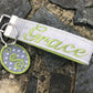 Grace Wristlet Keychain, Wrist Keychain for Her, Key fob Wristlet, Keychain Wristlet, Bracelet Keychain, Inspirational Keychain, Monogram