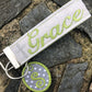 Grace Wristlet Keychain, Wrist Keychain for Her, Key fob Wristlet, Keychain Wristlet, Bracelet Keychain, Inspirational Keychain, Monogram