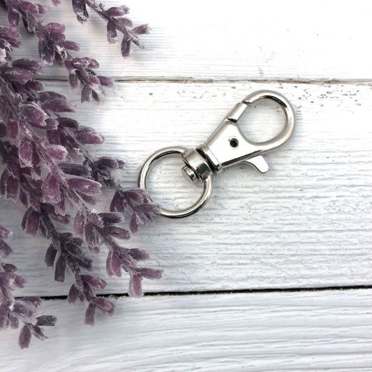Wristlet Keychain Silver Plated Swivel Snap Hook, Swivel Eye Snap Hook, Keychain Snap Hook, Purse Snap Hook , Diaper Bag Snap Hook