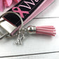 Cancer Warrior Embroidered Keychain Key Fob Tassel Charm