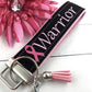 Cancer Warrior Embroidered Keychain Key Fob Tassel Charm