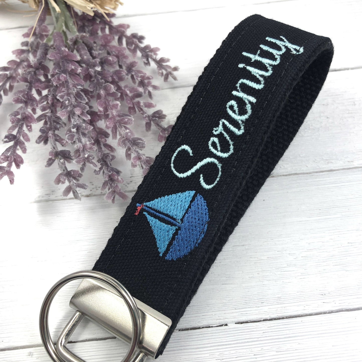 Mindfulness Gift, Embroidered Keychain, Popular Right Now, College Graduation Gift for Her, Anxiety Relief, Encouragement Gift, Serenity