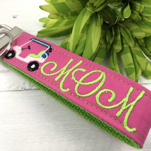 Embroidered Keychain | Mom Gift | Mom Birthday Gift | Mom Keychain | Mom Key chain | Embroidered key fob | Golf Gifts for Women