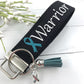 Cancer Warrior Embroidered Keychain Key Fob Tassel Charm