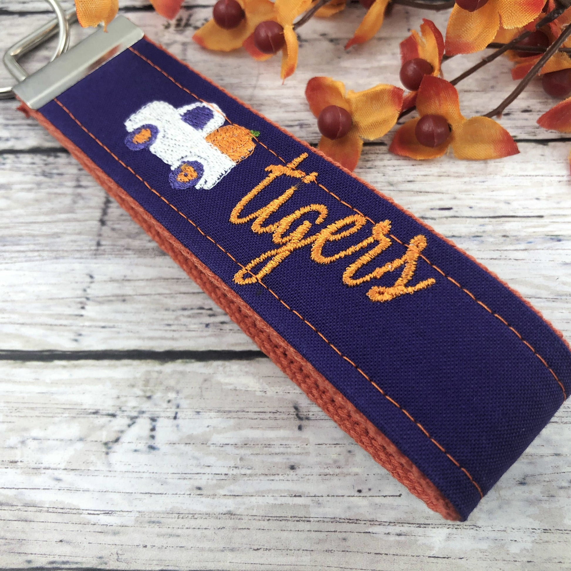Clemson Wristlet Keychain, Approved Crafter License Holder, Wrist Keychain for Her, Key fob Wristlet, Keychain Wristlet, Clemson Tigers