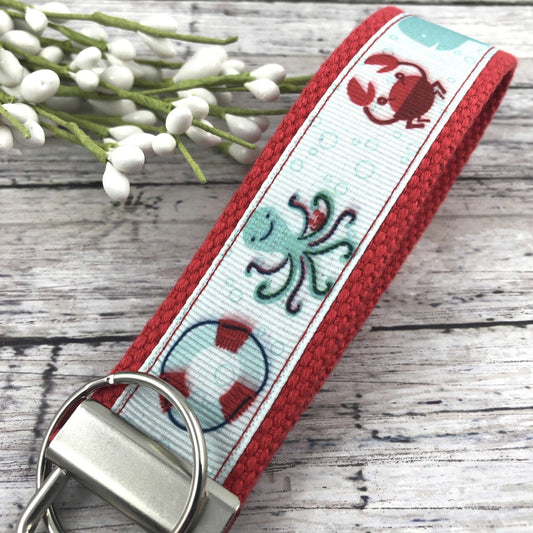 Handmade Beach Ribbon Keychain, Keychain Wristlet, Retirement Gifts, Popular Right Now, Beach Gifts, Octopus, Whale
