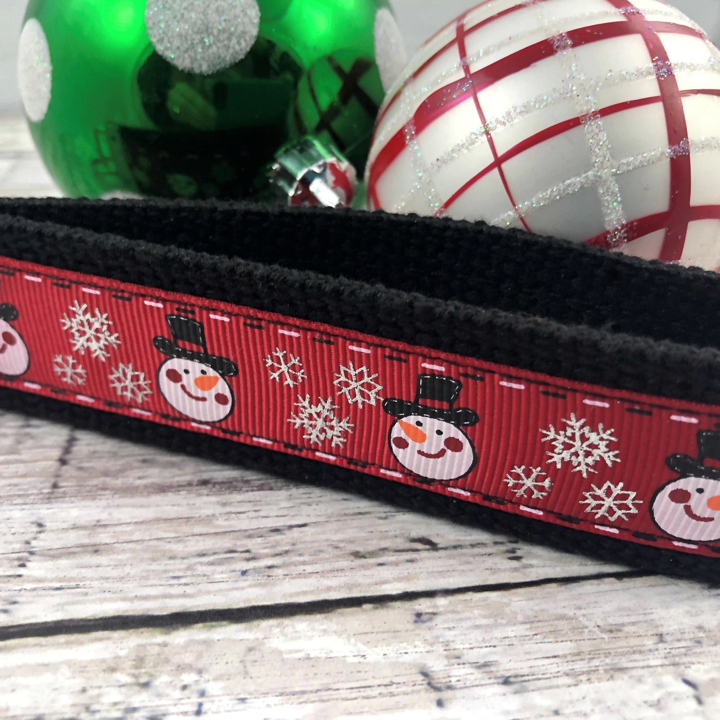 Handmade Christmas Keychain Wristlet, Snowman, Snowflake, Popular Right Now, Ribbon Keychain, Teacher Gifts