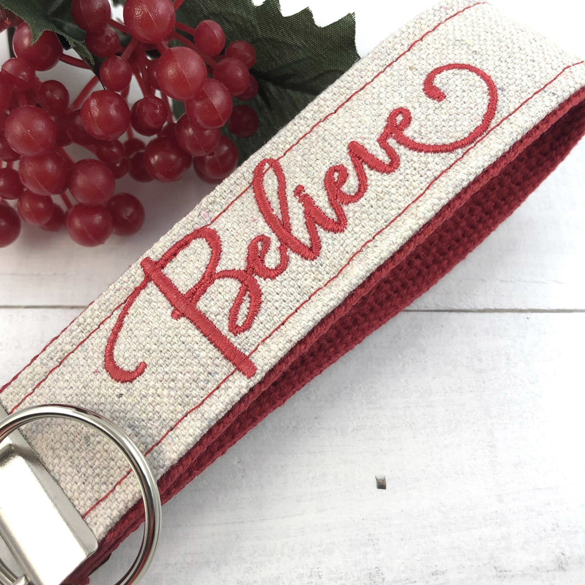 Christmas Embroidered Keychain | Trending Now | College Graduation Gift for Her | Expecting Mom Gift | Mindfulness Gift | Encouragement Gift