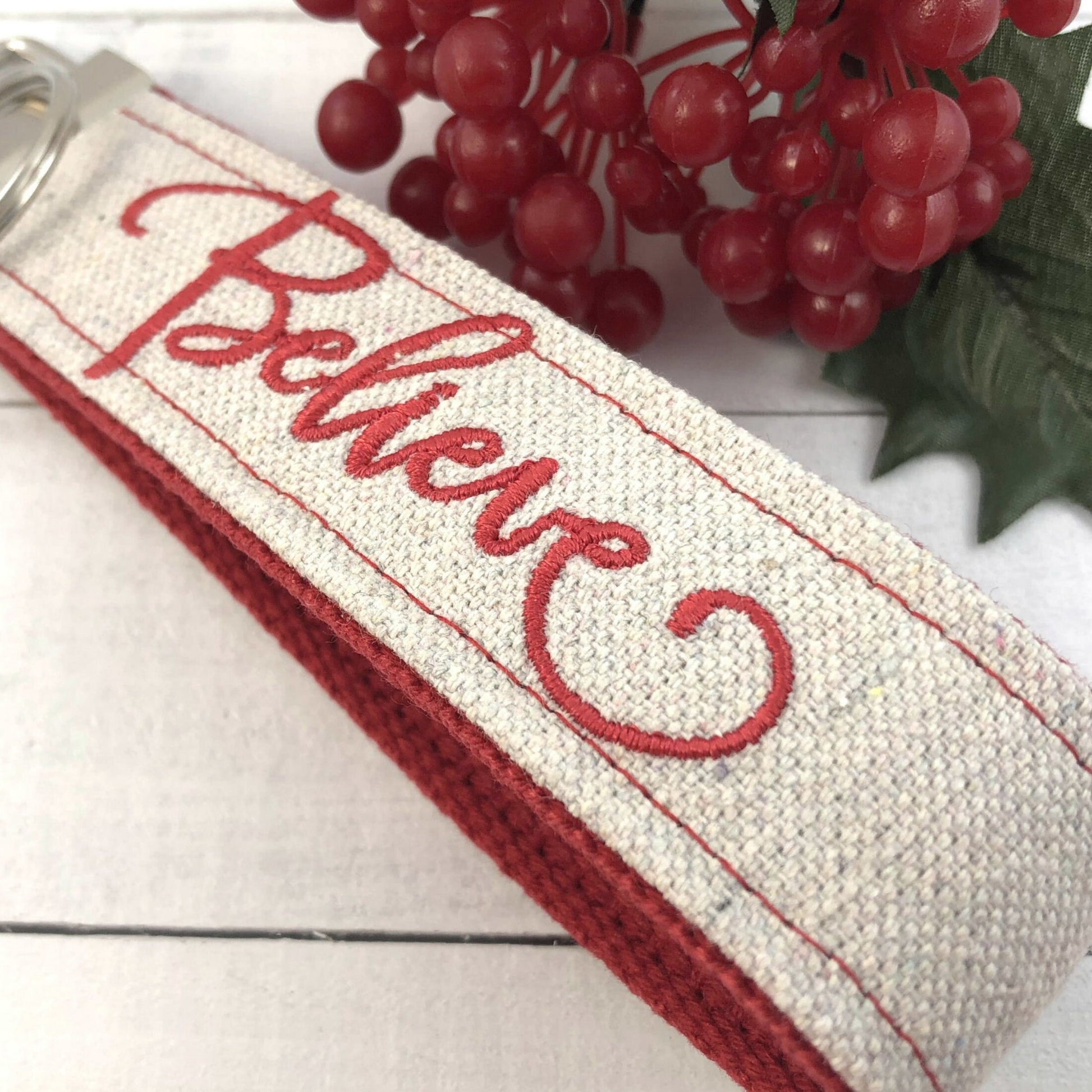 Christmas Embroidered Keychain | Trending Now | College Graduation Gift for Her | Expecting Mom Gift | Mindfulness Gift | Encouragement Gift